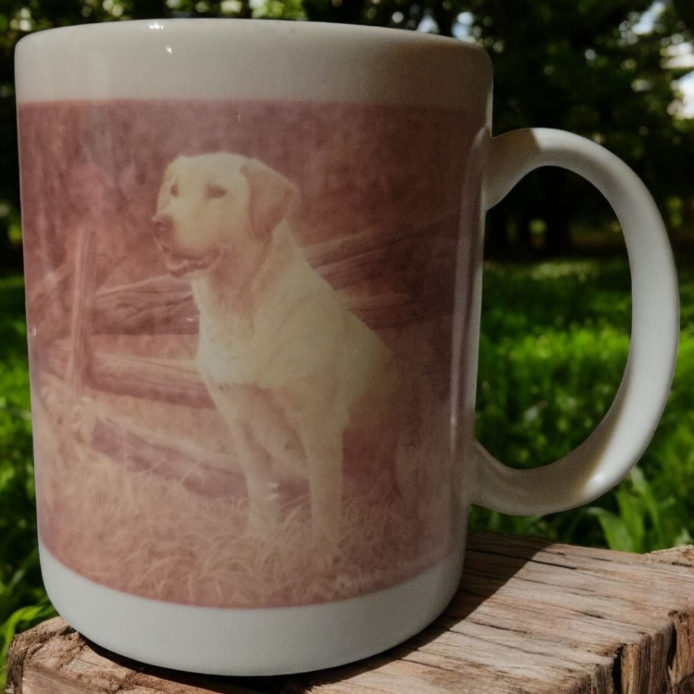 Vtg Harry Gadamus Golden Yellow Labrador Retriever Dog Puppy Nugget Cup Mug